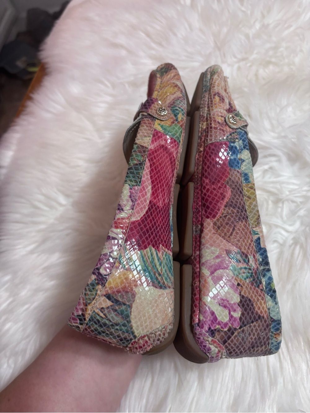 Anne Klein Multicolor Snake-Print Loafers with Chain Accent - Picture 8 of 8